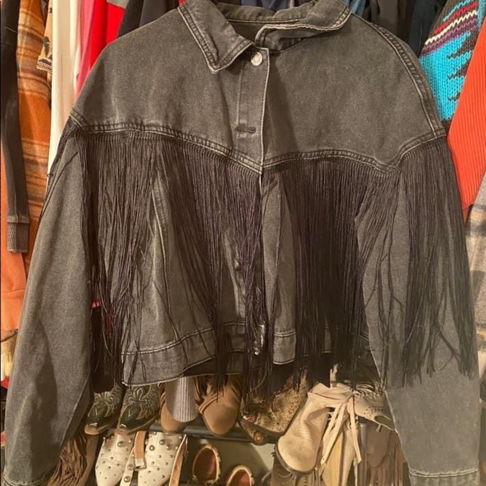 Black fringe jacket